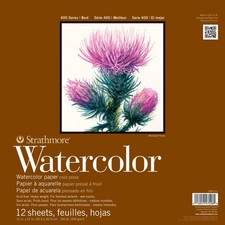 Strathmore Watercolor Paper Pad 12"X12"-12 Sheets 12 x 12 inches, White