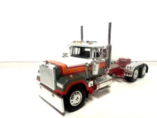 DCP / FIRST GEAR  1/64 SCALE  MACK SUPER LINER, DAY CAB WHITE, RED, GRAY, ORANGE