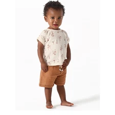 12 Mo Modern Moments Gerber Baby Boys Short Sleeve Top Gauze Shorts Outfit Set