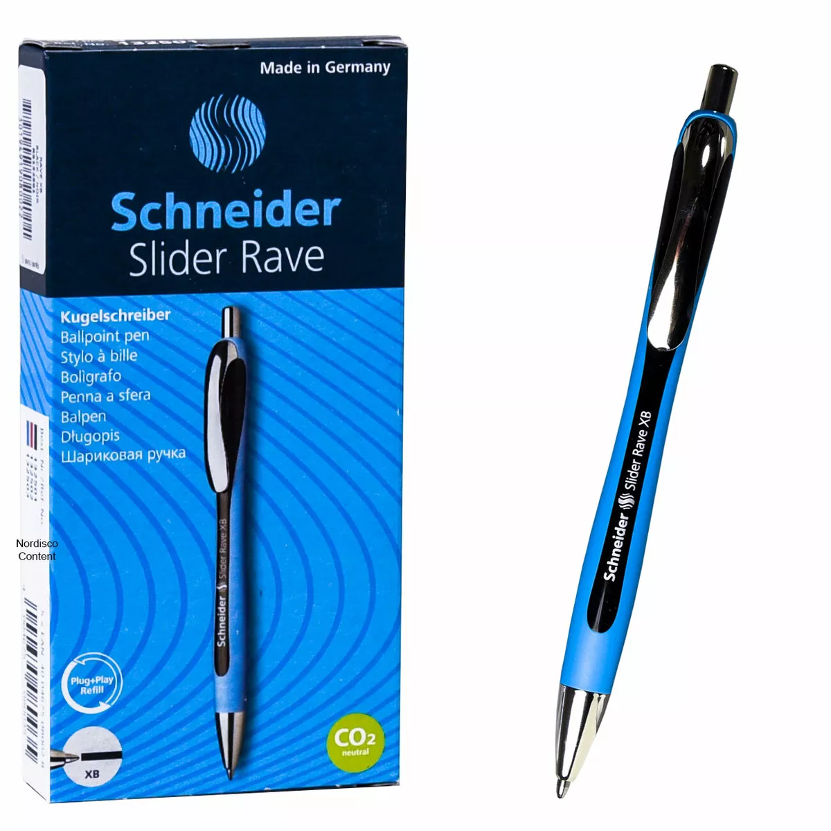 Schneider 132501 Slider Rave XB Pen, Black Ink, 1.4mm Extra Bold, Box of 5  Pens