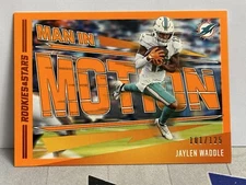 🏈2023 Jalen Waddle Man In Motion Orange Rookies And Stars #16 101/125 SP Insert