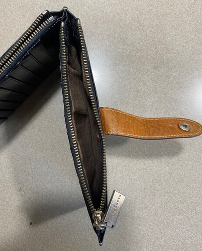 Woman’s Borgasets Black Leather Long Bifold Wallet - Picture 3 of 5