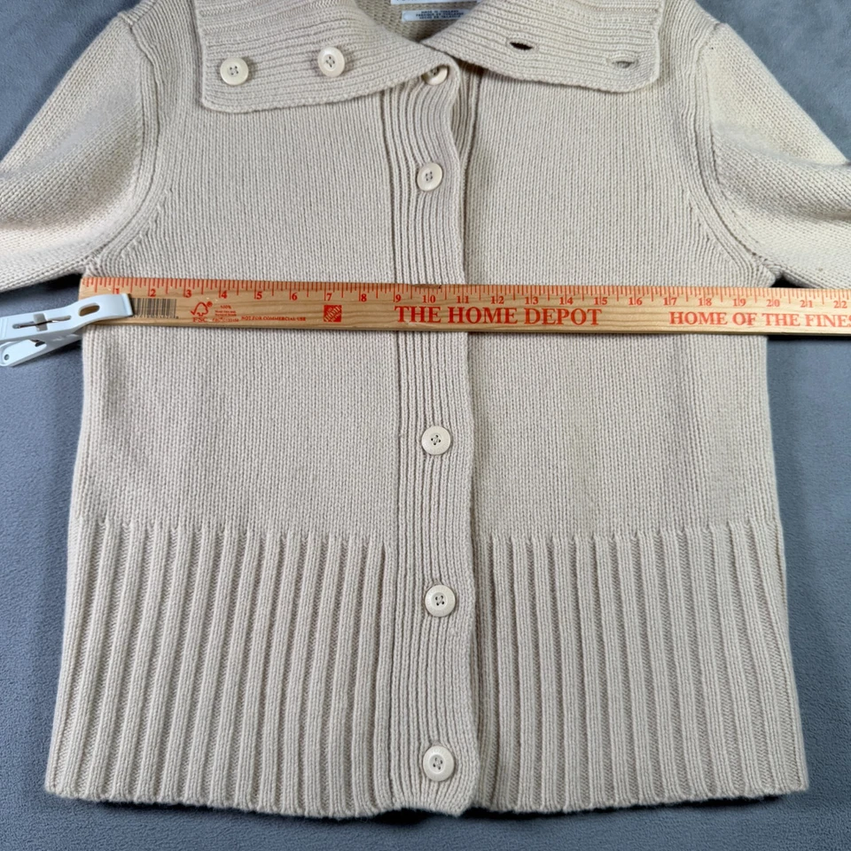 Cárdigan Tommy Hilfiger para mujer XL beige 100 % lana de cordero claro academia preppy Foto 2 de 4