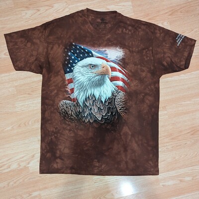 The Mountain Eagle Print USA Flag Mens National Eagle Center Wabasha T-Shirt 2XL
