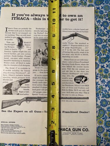 Vintage 1966 Ithaca Model 37 Featherlight Shotgun Print Ad - Picture 7 of 7