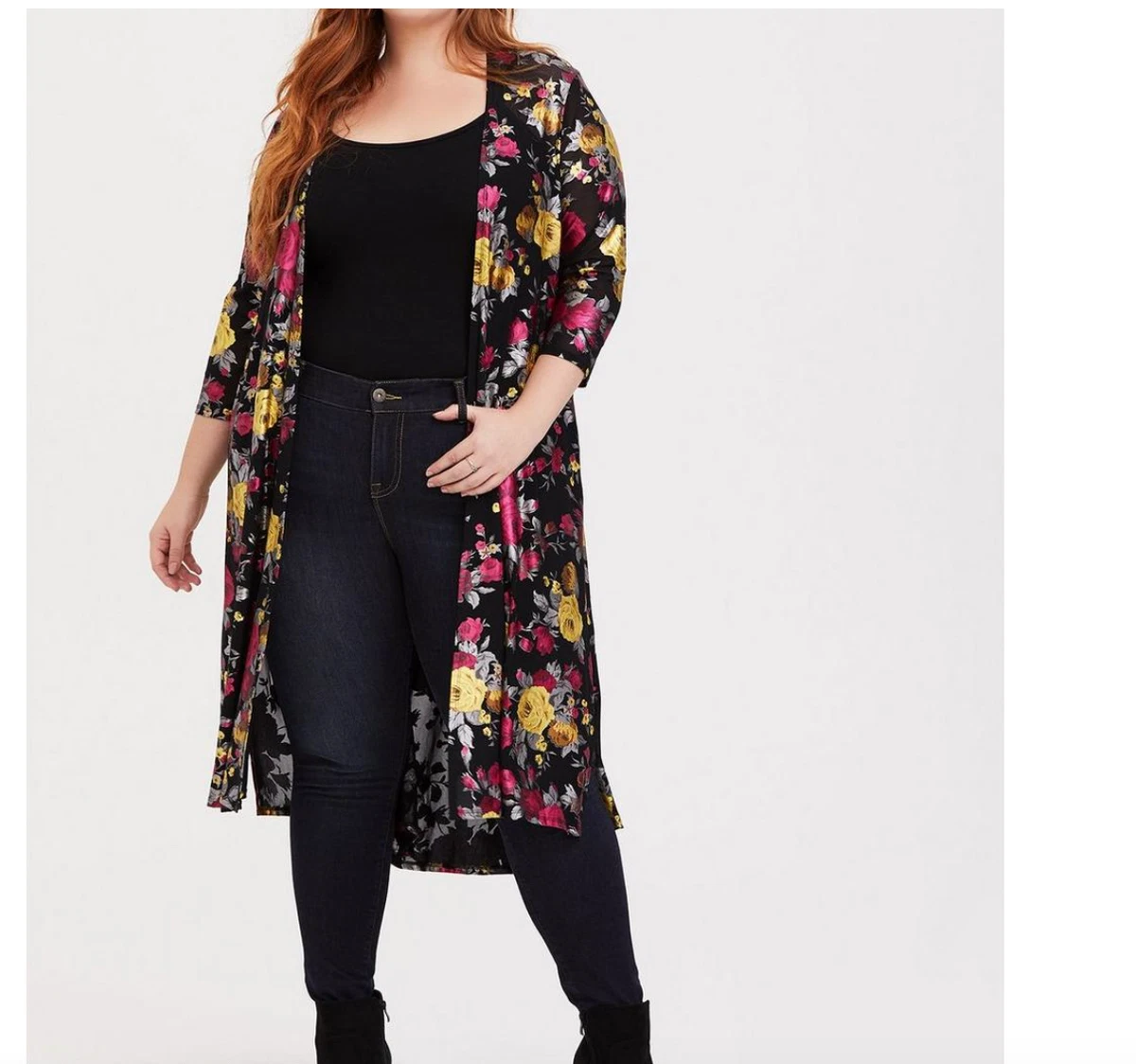 Floral duster hotsell cardigan