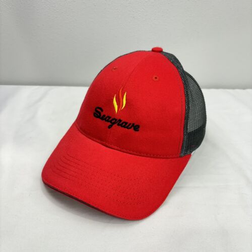 Seagrave Fire Truck Fighter Snapback Mesh Trucker Mütze Cap One Size Rot Schwarz - Bild 2 von 11