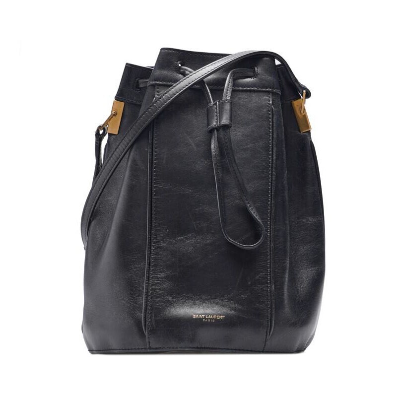 Borsa a secchiello media Saint Laurent Talitha nera