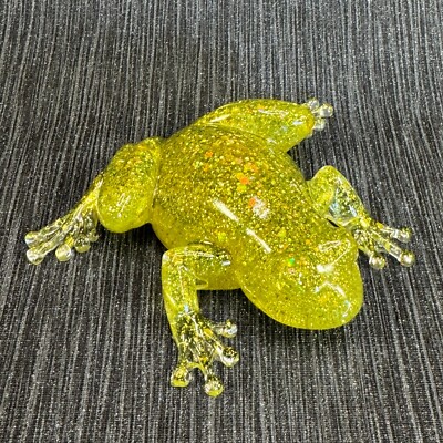 Frosch golden funkelnder Harz handgefertigter großer Harz Briefbeschwerer, Modell, kostenloser Versand