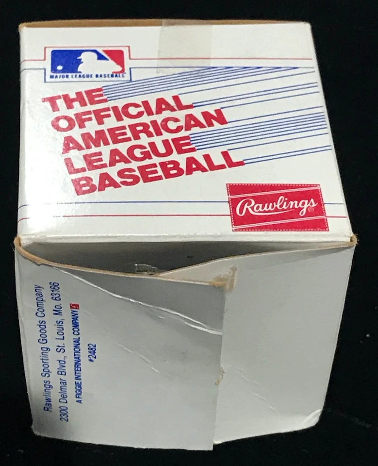 Винтажная оригинальная бейсбольная коробка RAWLINGS AMERICAN LEAGUE AL 1985 BOBBY BROWN БЕЛАЯ - Изображение 4 из 4