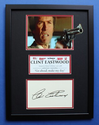 CLINT EASTWOOD AUTOGRAPH framed masterly display Dirty Harry Callahan