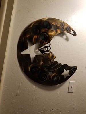 Metal Wall Art moon face plasma cut Deck Porch Patio Fence Outdoor Home ...