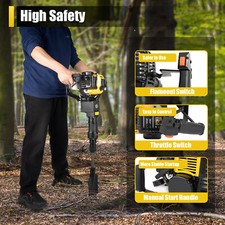 2-Stroke 33CC Gas Power Excavator Shovel Tree Pit Digger Drill Machine 6500 RPM