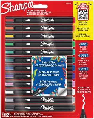 Sharpie Creative Marker Acryl-Farbstifte | Wasserbasierte Farbmarker mit Rundspi