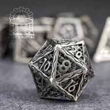 Sage's Mystery of the Oceans Nickel Hollow Metal Polyhedral Dice Set DnD