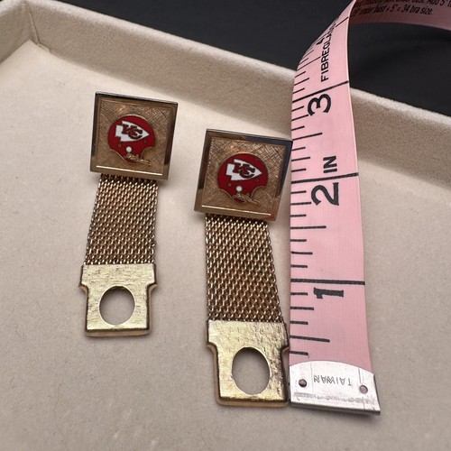 Kansas City Chiefs GOLD Cufflinks -Very Nice, High Quality- NFL KC Chiefs Logo  - Picture 10 of 12