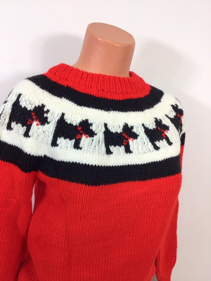 Hand Knit Wool Dog Sweater Womens Small eBay