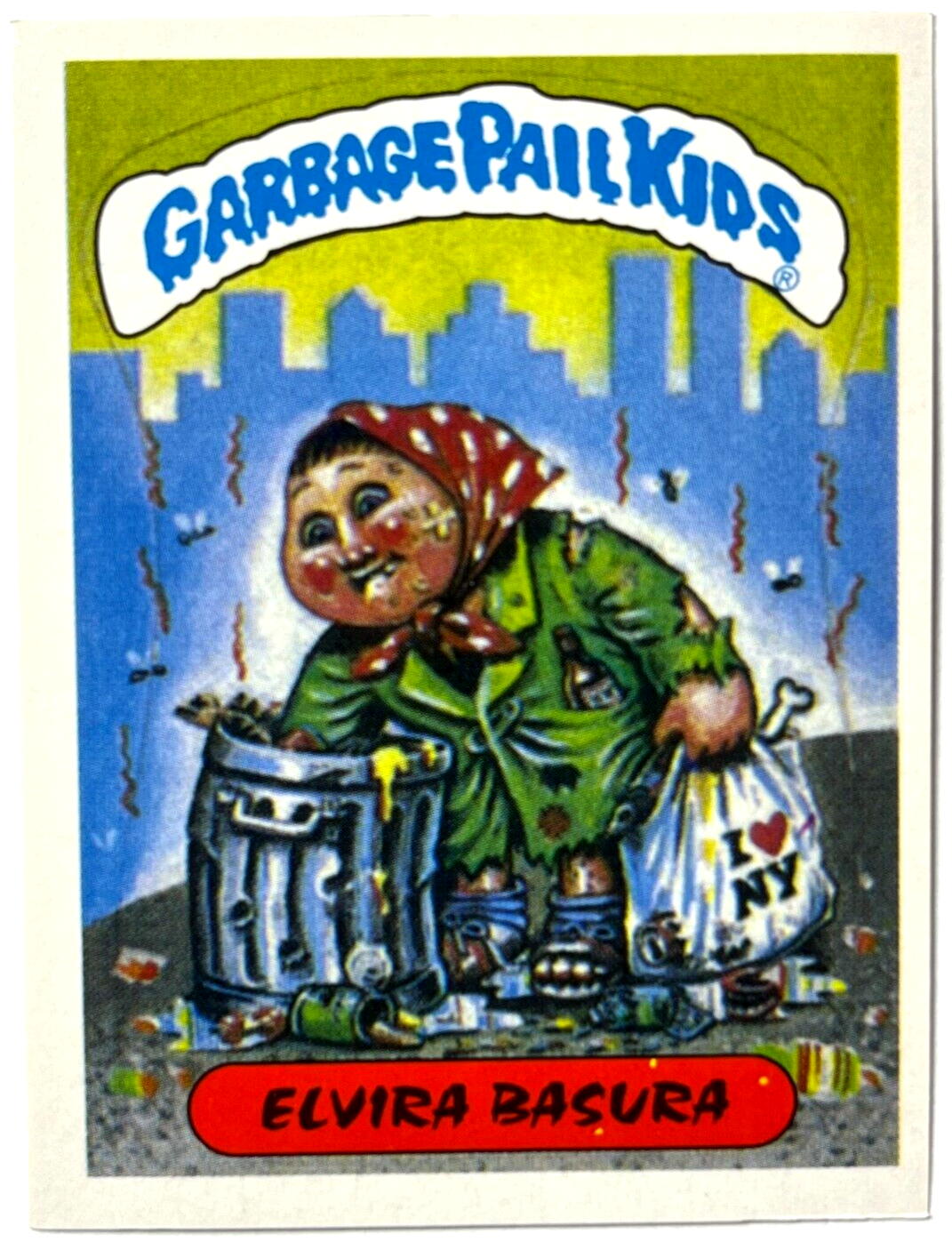 1988 GARBAGE PAIL KIDS Sticker Reedition #049 GRETA GARBAGE Peru Edition