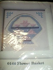 NEW THE Creative Circle 1046 KIT FLOWER BASKET TAPESTRY needlepoint CANVAS 5X5 