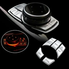 Chrome Multi-Media 7 Button Cover Decor Trim For BMW 3 4 5 6 X5 X6 Series IDRIVE