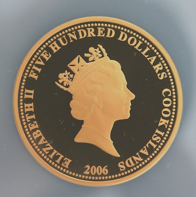 2006 Cook Islands $ 500 Gold coin The Legends of Golf Jack