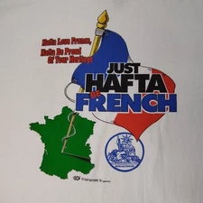 Vtg Just Hafta Be French Heritage Pride Tee T Shirt Adult Men's XL 
