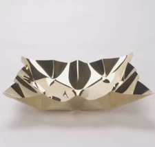 Elegant Geometric Gold Serving Bowl Tray