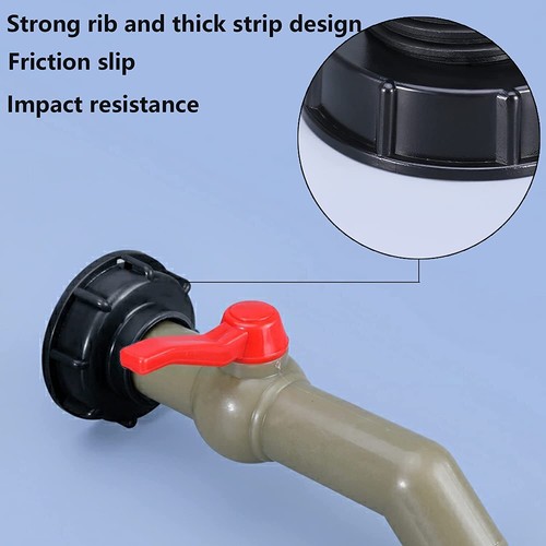 IBC Container Adapter Zubehör 1/2 3/4 1 Zoll Kappe Deckel Auslaufhahn Wasserhahn - Bild 5 von 16