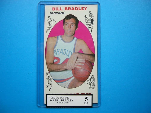 1969/70 TOPPS NBA BASKETBALL CARD #43 BILL BRADLEY ROOKIE KSA 5 EX SHARP GL