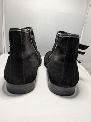 Osos Suede Black Ankle Zip Straps Boots Booties Mens Size 11 