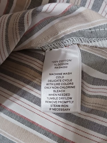 Jones Wear Studio Top Womens Sz XL  Disco 1970 Striped Long Sleeve Button-Up - Picture 9 of 10