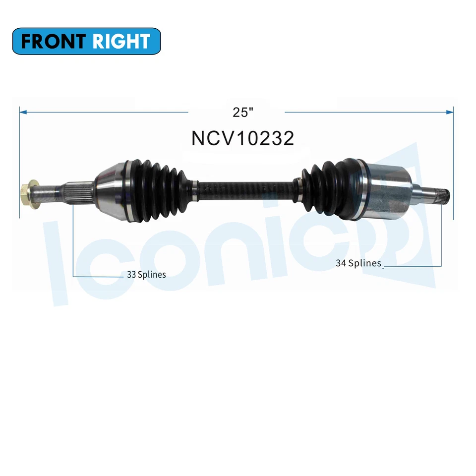 Front Right CV Axle Assembly for 1991-2009 Buick Allure Century Riviera LaCrosse Foto 2 de 4