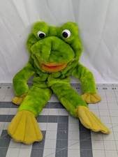 Dakin Green Frog Hand Puppet Plush 16 Inch Stuffed Animal Toy