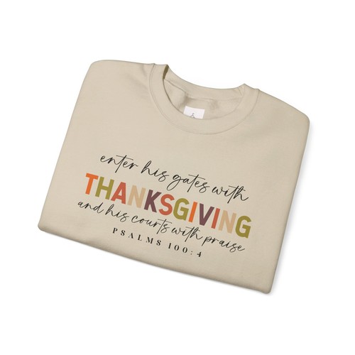 Enter Into His Gates With Thanksgiving Unisex Heavy Blend™ Crewneck Sweatshirt - Picture 12 of 17