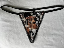 Womens COWS Farm Animal Gstring Thong Cow Lingerie Underwear