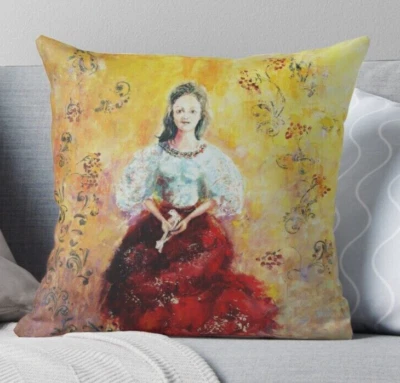 Decorative Female pillow cover. 12x12" Farmhouse cushion cover. Decorpillow case - Image 1 of 4