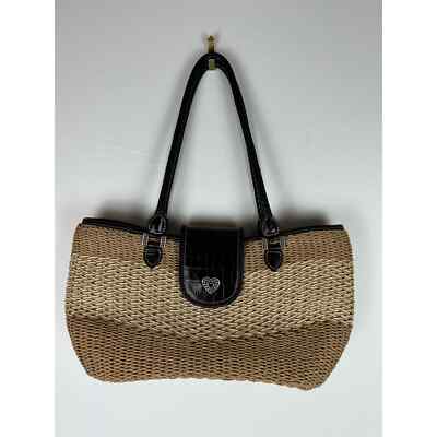 EUC Brighton Savannah Straw Tote With Braided Leather Straps