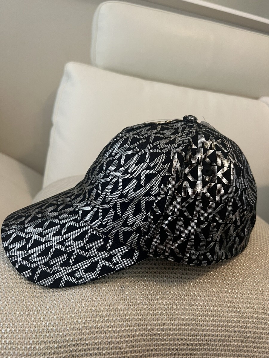 Michael Kors Black and Silver Adjustable MK Logo Cap.BNWT Michael Kors Monogram MK Logo Black Baseball Cap Hat  main image 2