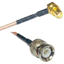 RG316 SMA FEMALE ANGLE to BNC MALE RF Cable Rapid-SHIP LOT