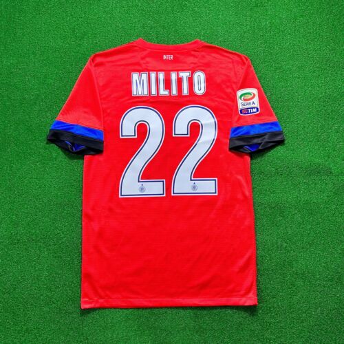 Milito 2012/13 Inter Milan Away Soccer Jersey Italia Seria A Nike Authentic