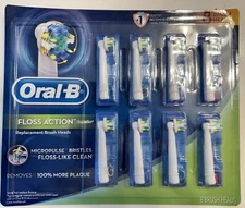 Oral-B “Floss Action”  Toothbrush Replacement Brush Heads - 8 Pack (NEW)