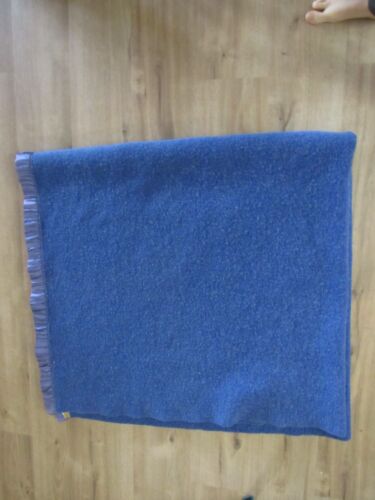 Vintage Lady Seymour Blanket Wool Blue - 67" by 76" - Vintage AS IS - Picture 3 of 8