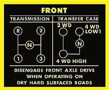Jeepster Commando 3 Speed Shifter Decal Sd-2