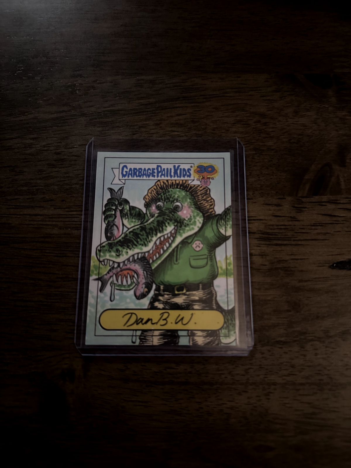 2015 Topps Garbage Pail Kids Ali Gator 1/1 Sketch Card by Dan BW Art