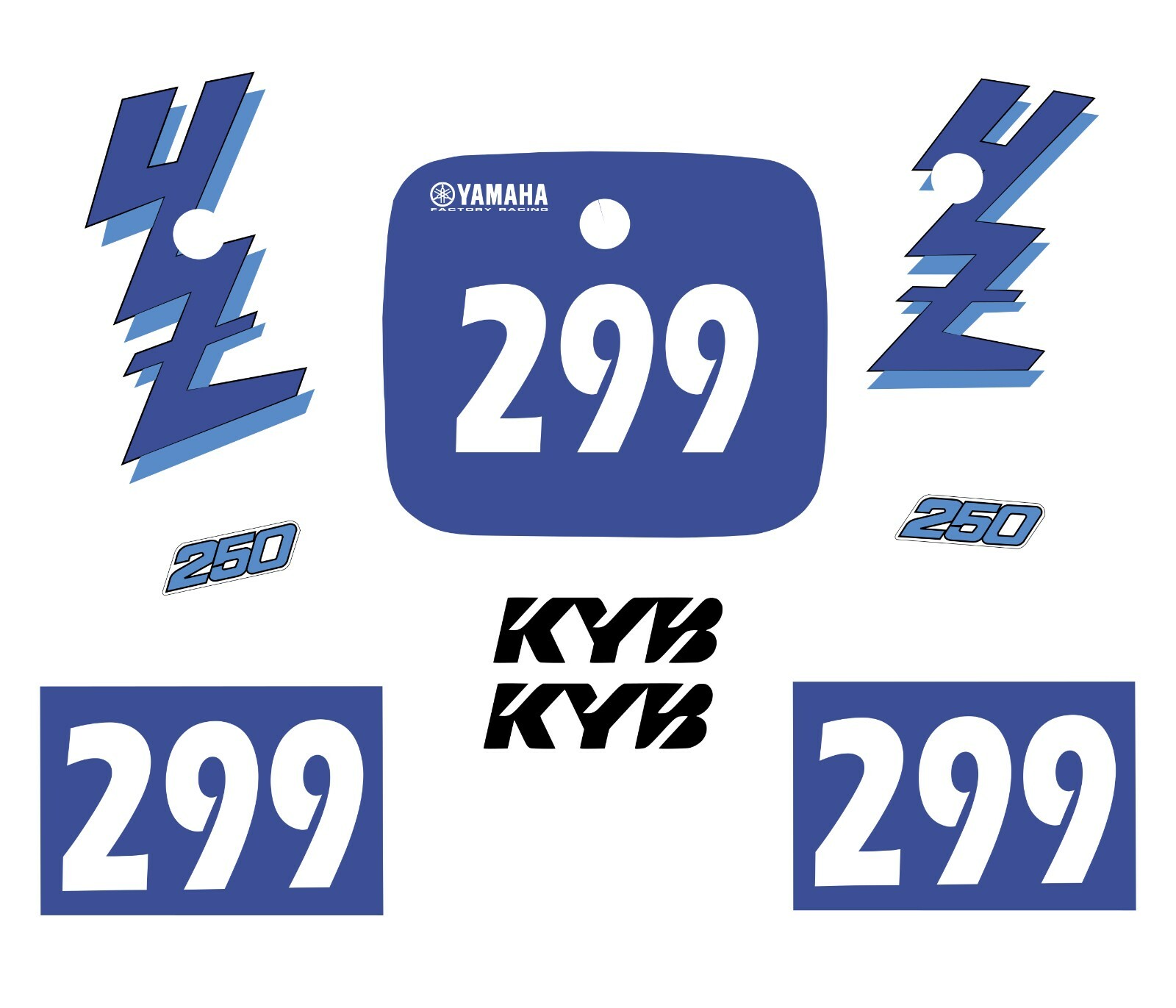 Kit déco Yamaha WR 250Z 1990 autocollants origine vinyle de qualité
