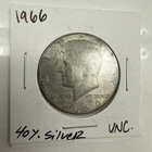 1966 Kennedy Half Dollar - 40% Silver AU++ you grade it - UNDER SPOT!