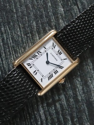 42015: Cartier 18k Yellow Gold Tank Louis, Ref. 78086, Circa 1970's