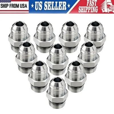 10 Hydraulic Hose Adapter Fittings Connectors 1/2'' JIC 37° Male x 1/2'' ORB Male