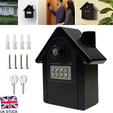 Outdoor High Security Wall Mounted Key Safe Box Code Lock Storage 4 Digits Black