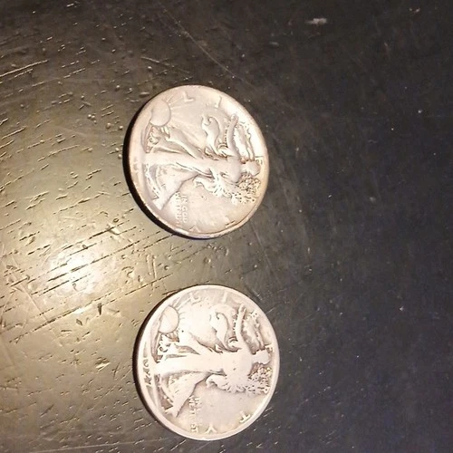 Liberty Walking Half Dollar Silver 50C Circulated Lot of 2 US Coins